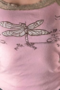 Y2K Lace Stitch Crop Top - Pink Animal Print Sleeveless Tank