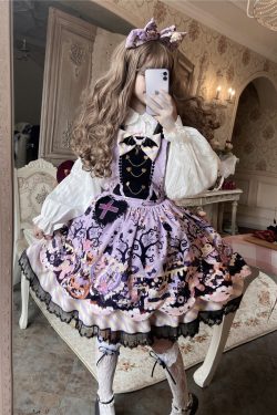 Y2K Lolita Cat Dress with Cape Halloween Cosplay Costume