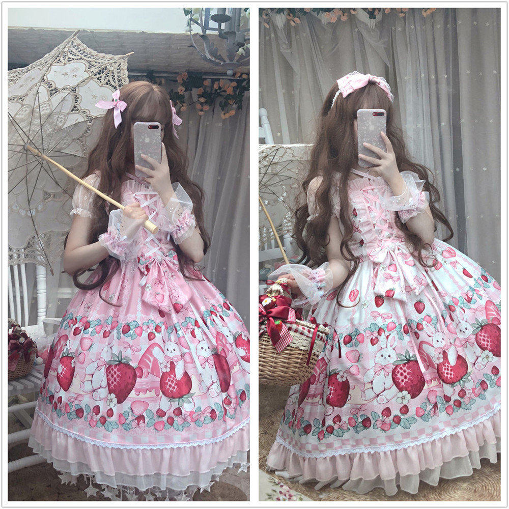 Y2K Lolita Dress Cute Princess Fairy Fashion Short-Sleeved Girl Gift