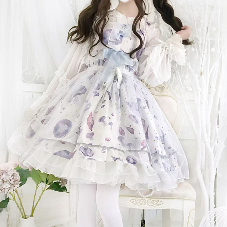 Y2K Lolita Fashion Summer Dress with Lace Bow - Cute Gift