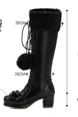 Y2K Lolita High Boots - Trendy Vintage Fashion Footwear