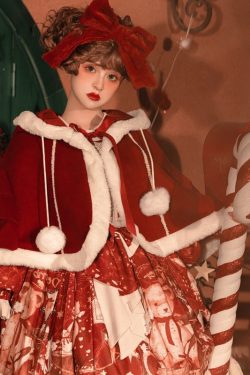 Y2K Lolita Princess Christmas Dress with Long Sleeves