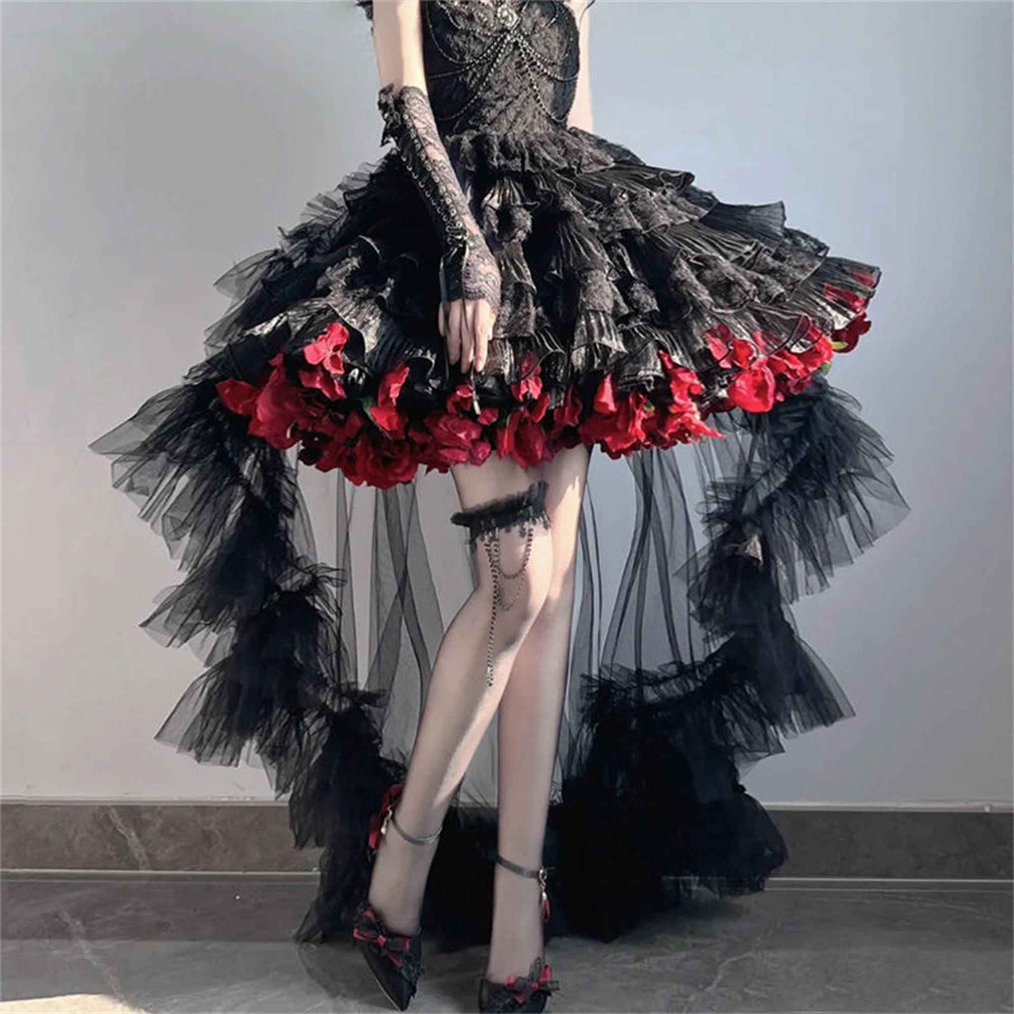 Y2K Lolita Prom Dress with Detachable Fluffy Skirt