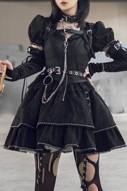 Y2K Lolita Punk Style Cosplay Party Summer Dress for Women