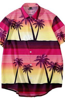 Y2K Men's 3D Printed Hawaii Summer Shirt OverSize