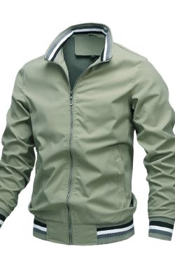 Y2K Men's Bomber Jacket Trendy Outerwear Military Baseball Coat