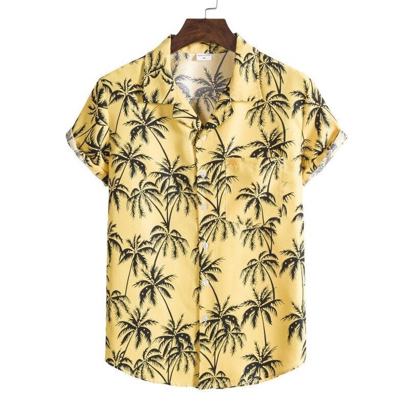 Y2K Men's Fast Drying Hawaiian Floral Beach Shirt