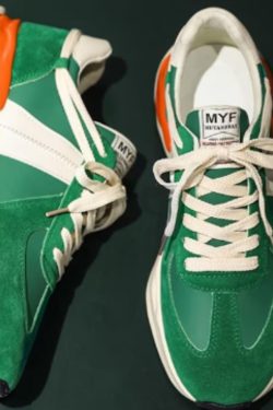 Y2K Men's Green Platform Canvas Sneakers Street Fashion
