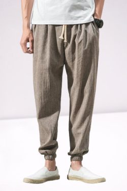 Y2K Men's Tapered Harem Pants with Elastic Waist