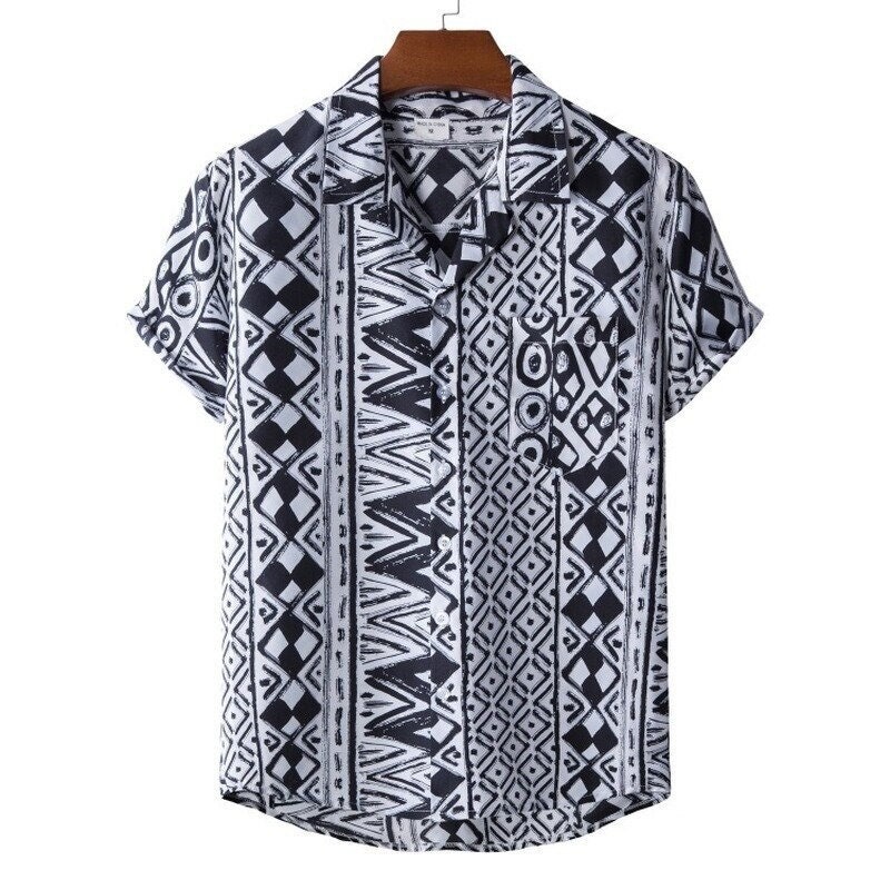 Y2K Men's Vintage Harajuku Hawaiian Beach Shirt
