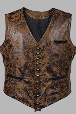 Y2K Men's Vintage PU Leather Single Breasted Vest