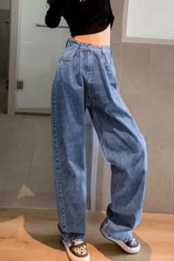 Y2K Mom Jeans - High Waisted Wide Leg Denim Pants
