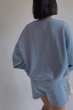 Y2K Monochrome Sweatsuit Shorts Set - Preorder
