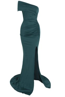 Y2K Party Evening Dress - One-Shoulder, Slim Fit, Stylish