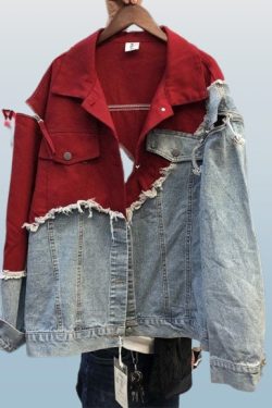 Y2K Patchwork Denim Jacket Vintage Women's Streetwear