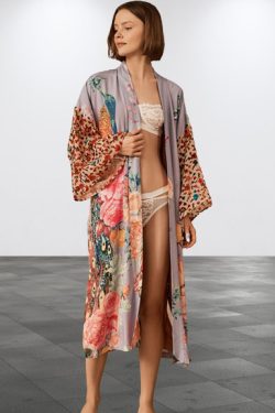 Y2K Peacock Kimono Cardigan - Trendy Fashion for Y2K Clothing