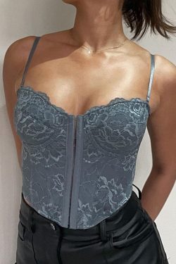 Y2K Pin Up Lace Backless Strapless Corset Crop Top
