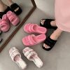 Y2K Pink Black Thick Sole Sandals - 90s Fashion Trend