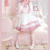 Y2K Pink Lolita Dress with Cat Paw Suspender for Women