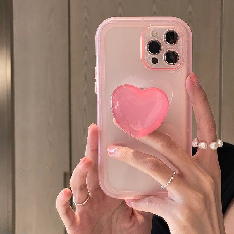 Y2K Pink Love Heart Aesthetic iPhone Case for Various Models