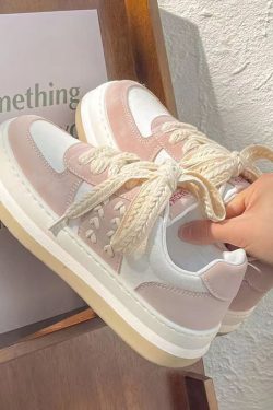 Y2K Pink Platform Sneakers - Casual Spring Fashion
