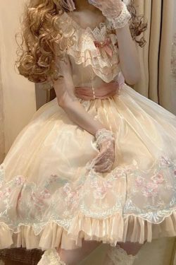 Y2K Princess Lace Lolita Dress - Classic Backless, Embroidery, Bow