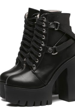 Y2K Punk Gothic High Platform Ankle Boots for Cosplay
