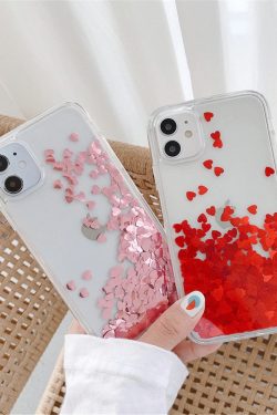 Y2K Quicksand Glitter Love Heart iPhone Case Collection