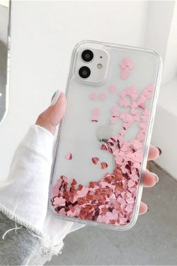 Y2K Quicksand Glitter Love Heart iPhone Case Collection