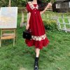 Y2K Red Japanese Lolita Dress - Trendy Fashion for Y2K Clothing