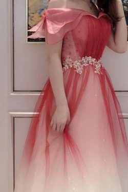 Y2K Red Lolita Gradient Dream Dress for Evening Party or Wedding