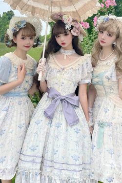 Y2K Retro Elegant Court Wind Lolita Bellyta Bow Girl Dress