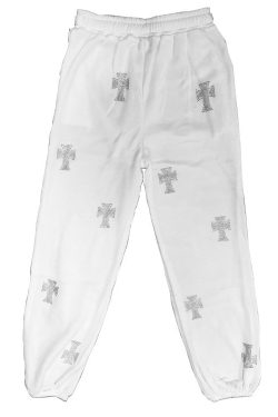 Y2K Rhinestone Cross Hoodie & Streetwear Pants Set
