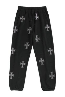 Y2K Rhinestone Hoodie & Sweatpant Set - Harajuku E-Girl Streetwear