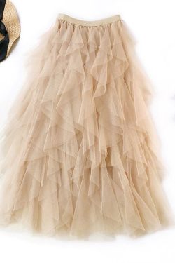 Y2K Romantic Tiered Tulle Skirt - Bridesmaid Wedding Fashion