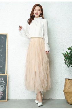 Y2K Romantic Tiered Tulle Skirt - Bridesmaid Wedding Fashion