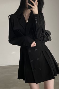 Y2K Semi-Casual Corporate Dress - Black & Brown