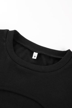 Y2K Sexy Hollow Out T-Shirt & Cami Crop Top Streetwear Set