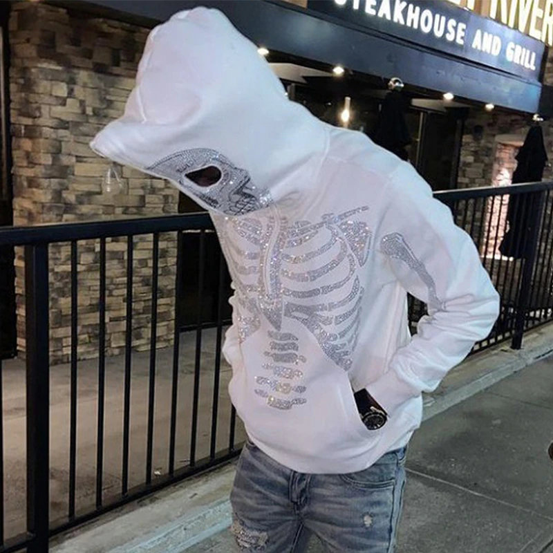 Y2K Skeleton Hoodie - Unisex Gothic Streetwear