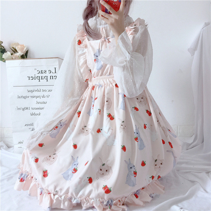 Y2K Strawberry Lolita Dress - Sweet Japanese Fashion for Women