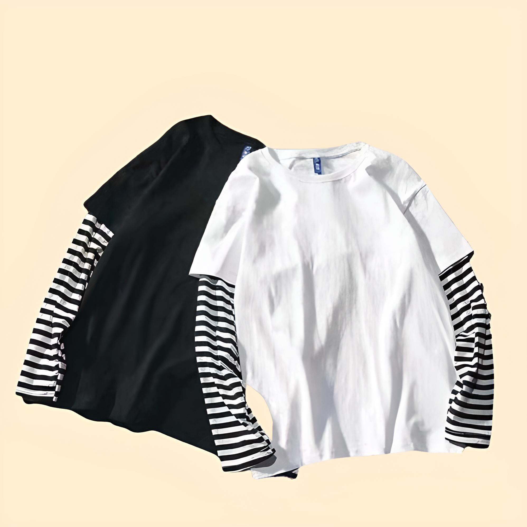 Y2K Striped Color Matching Long Sleeve T-shirt