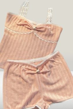 Y2K Striped Short Pants Suit - Casual Summer Sleeveless Vest Crop Tops