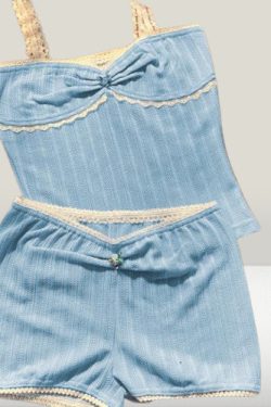 Y2K Striped Short Pants Suit - Casual Summer Sleeveless Vest Crop Tops
