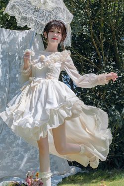 Y2K Sweet Bows Princess Dress Sleeveless Lace Girl Fairytale Tea Party