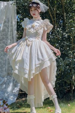 Y2K Sweet Bows Princess Dress Sleeveless Lace Girl Fairytale Tea Party