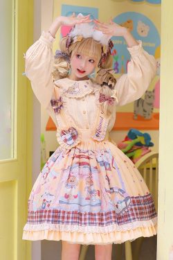 Y2K Sweet Lolita Dress - Bear Sleeveless Kawaii Women JSK
