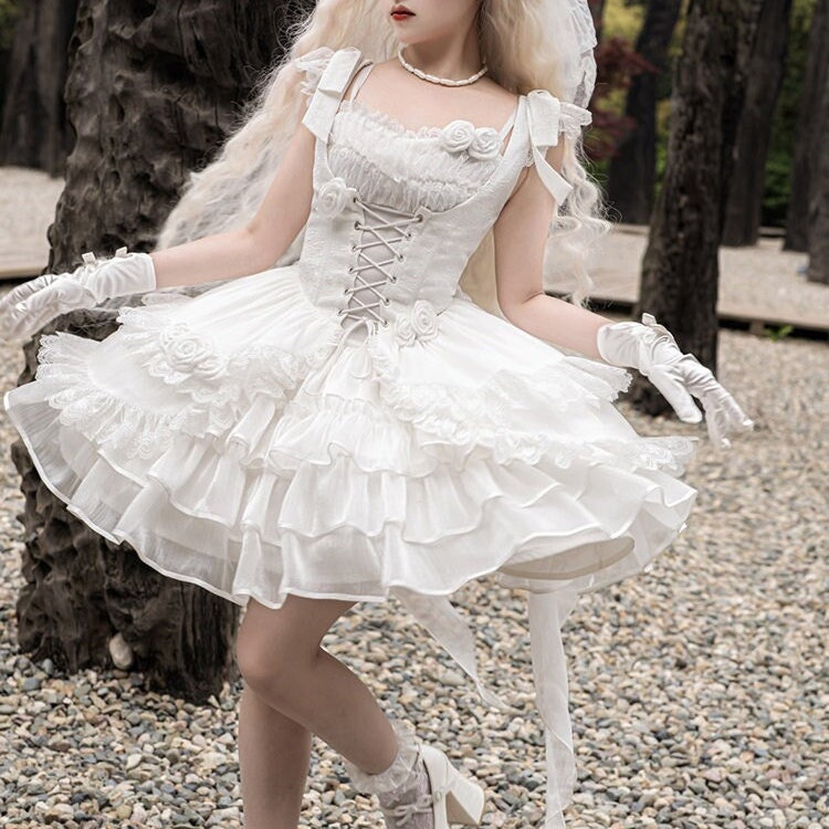 Y2K Sweet Lolita Summer Princess Fairy Skirt Dress