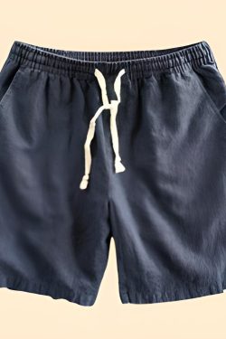 Y2K Unisex Linen Elastic Waist Beach Shorts
