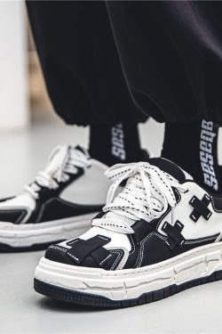 Y2K Unisex Vintage Harajuku Black Platform Sneakers