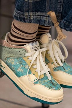 Y2K Van Gogh Almond Blossoms Handcrafted Art Sneakers